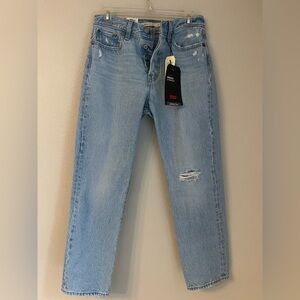 Levi’s 501 Premium Wedgie Straight High Rise Light Wash Jeans size 28x28 NWT